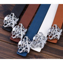 Skulls and Swords Logo Design Service Men's Leather Belt Of Golf Belts